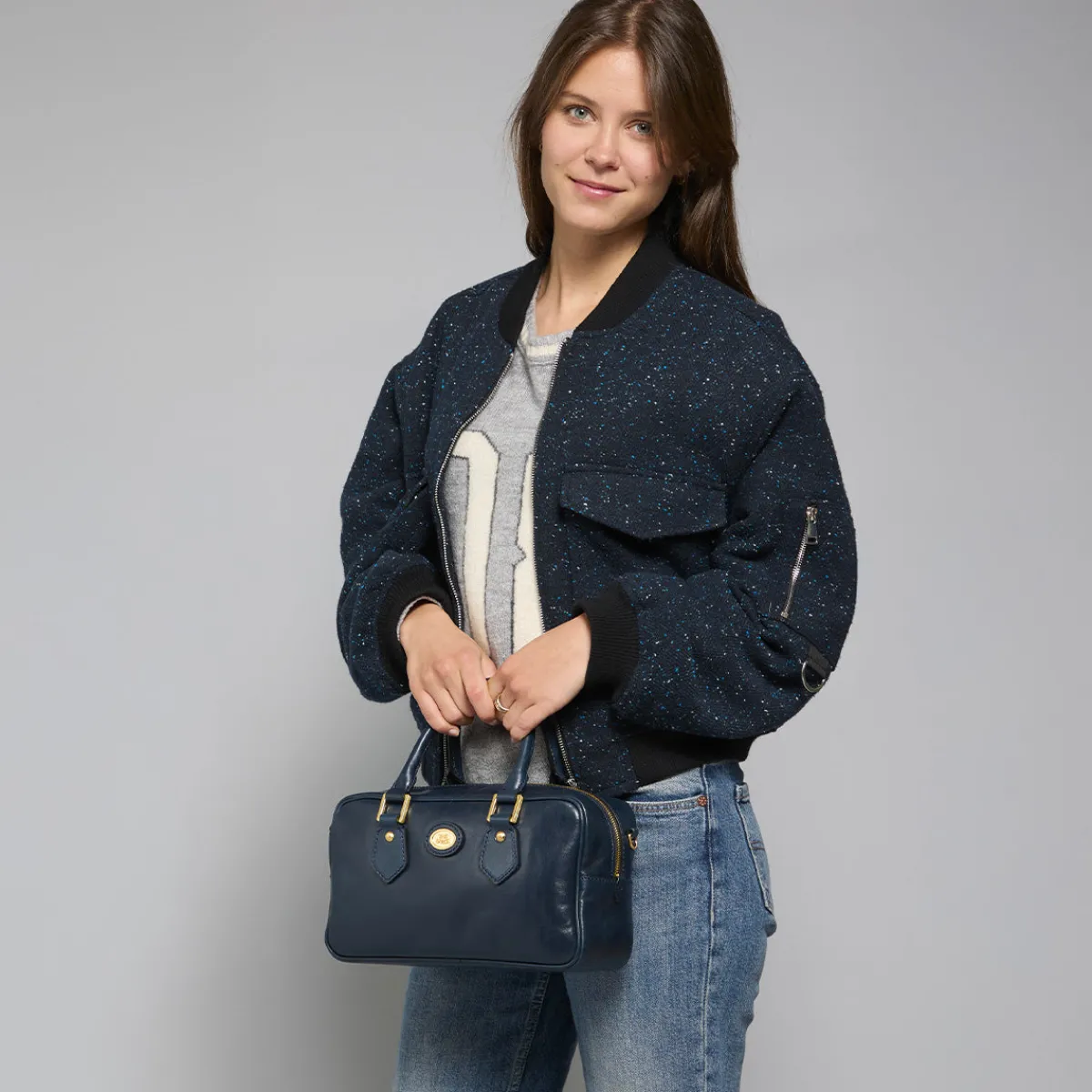 Bauletto in pelle con tracolla removibile-The Bridge Hot