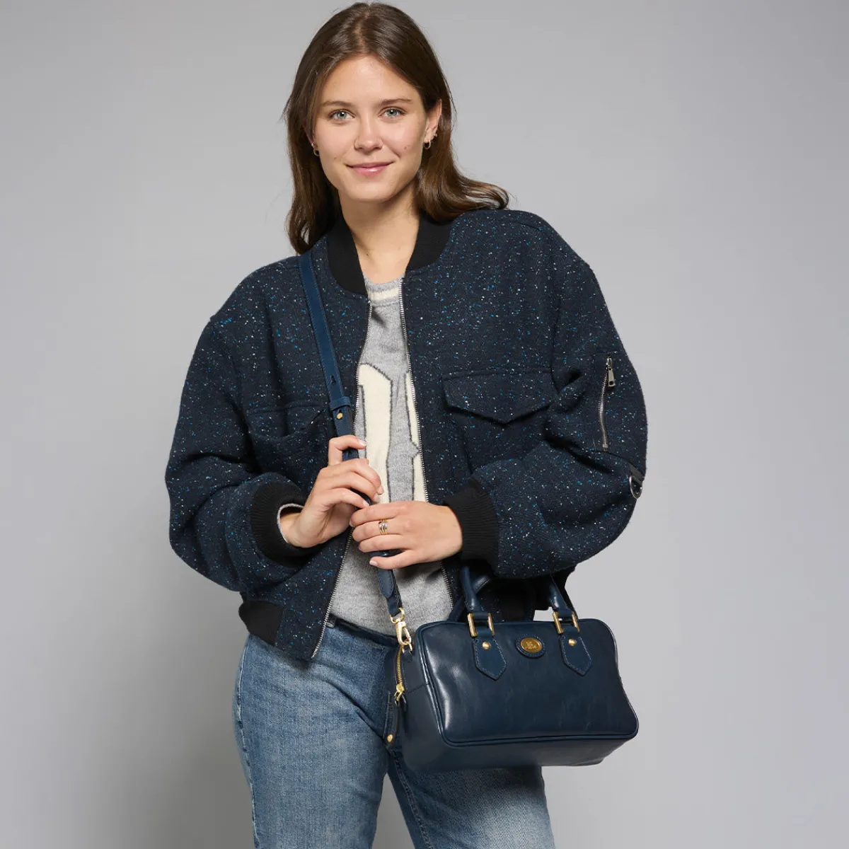 Bauletto in pelle con tracolla removibile-The Bridge Hot