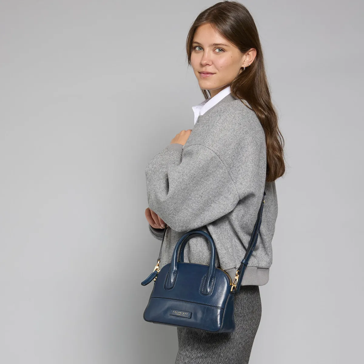 Borsa a mano in pelle con tracolla removibile-The Bridge Hot