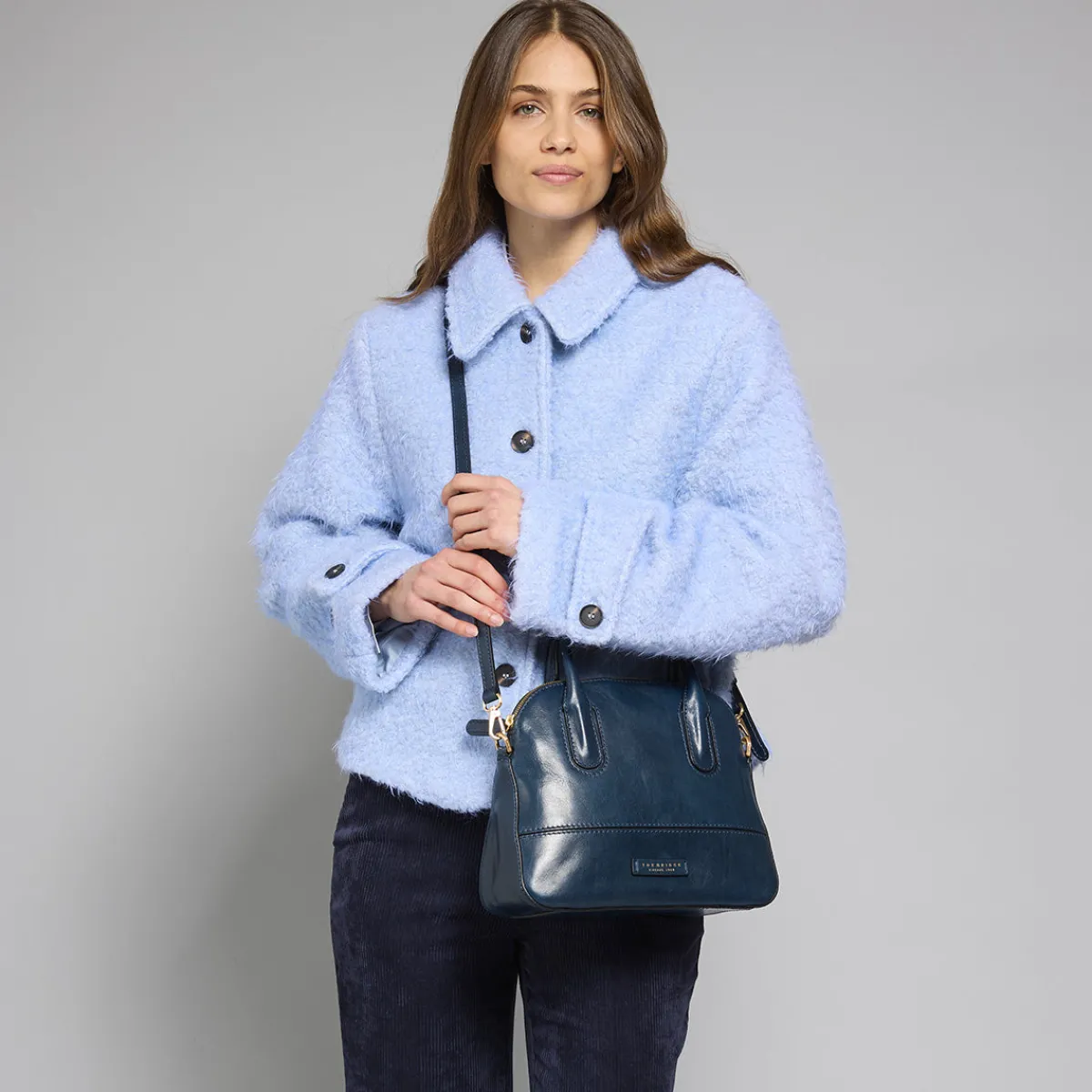Borsa a mano in pelle con tracolla removibile-The Bridge Outlet