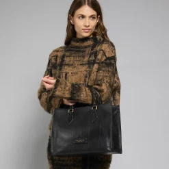 Borsa a mano in pelle con tracolla removibile-The Bridge New
