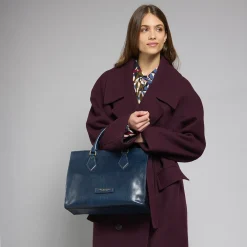 Borsa a mano in pelle con tracolla removibile-The Bridge Sale