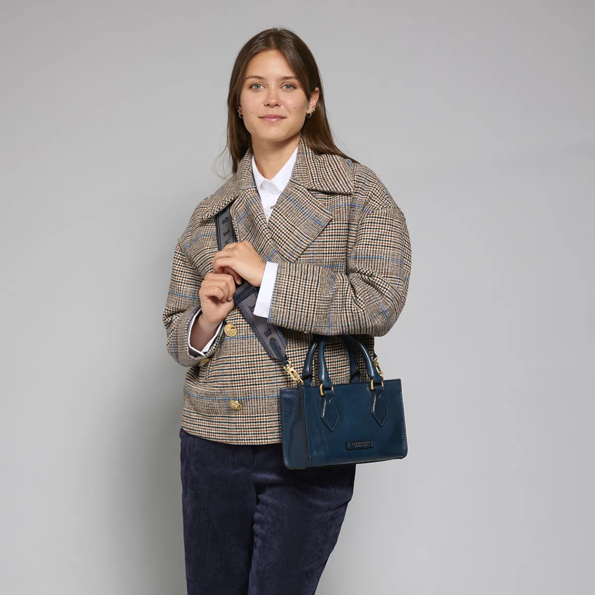 Borsa a mano in pelle con tracolla removibile-The Bridge Sale