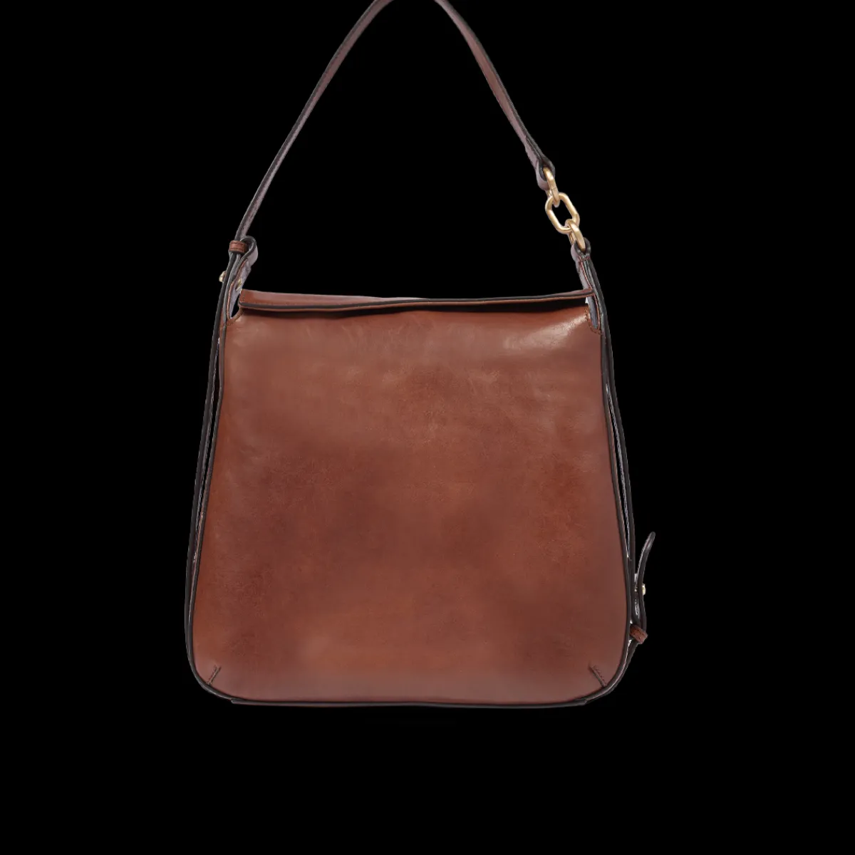 Borsa a spalla in pelle con zip frontale-The Bridge Outlet