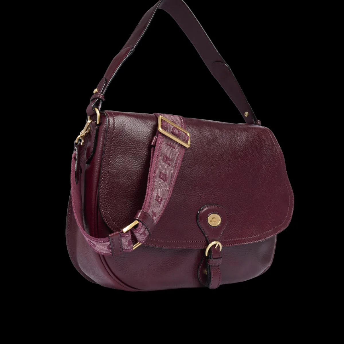 Borsa a spalla in pelle grande con patta frontale-The Bridge Discount