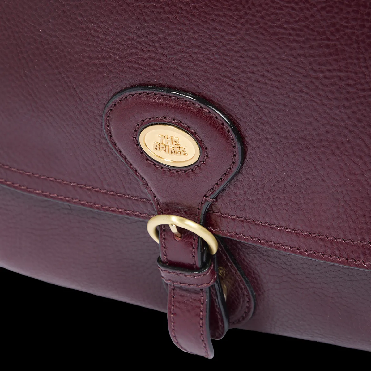 Borsa a spalla in pelle grande con patta frontale-The Bridge Discount