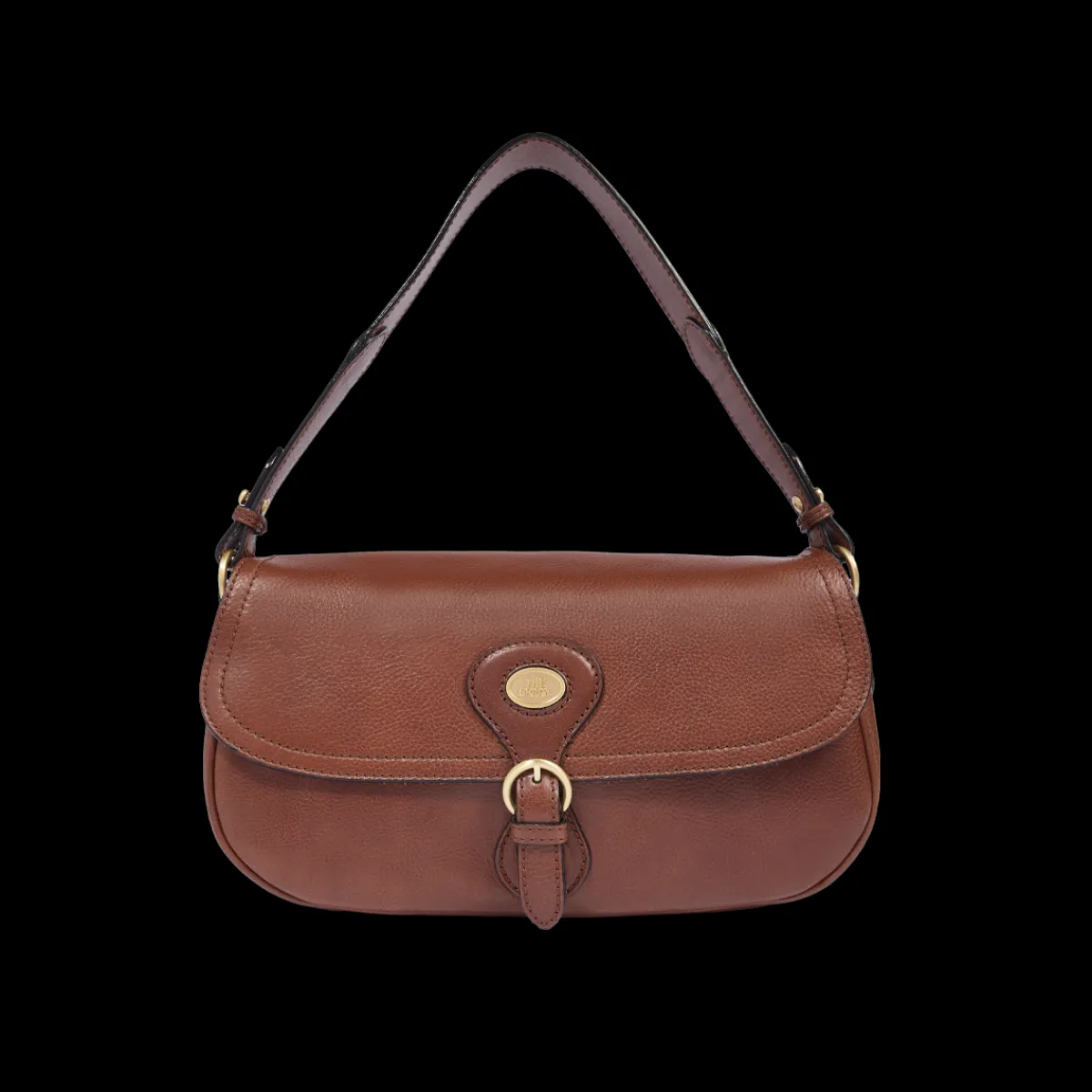 Borsa a spalla in pelle grande con patta frontale-The Bridge Online