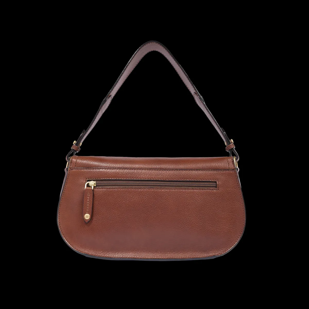 Borsa a spalla in pelle grande con patta frontale-The Bridge Online