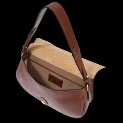 Borsa a spalla in pelle grande con patta frontale-The Bridge Online