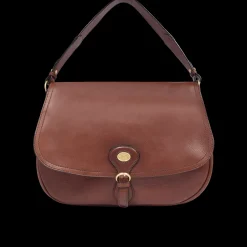 Borsa a spalla in pelle grande con patta frontale-The Bridge Discount