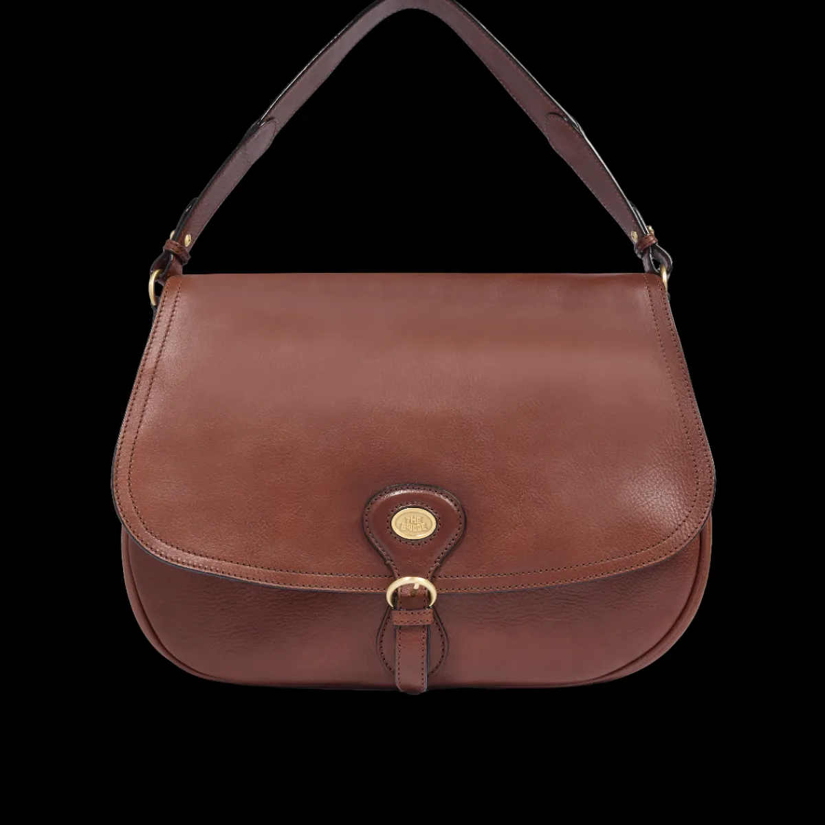 Borsa a spalla in pelle grande con patta frontale-The Bridge Discount