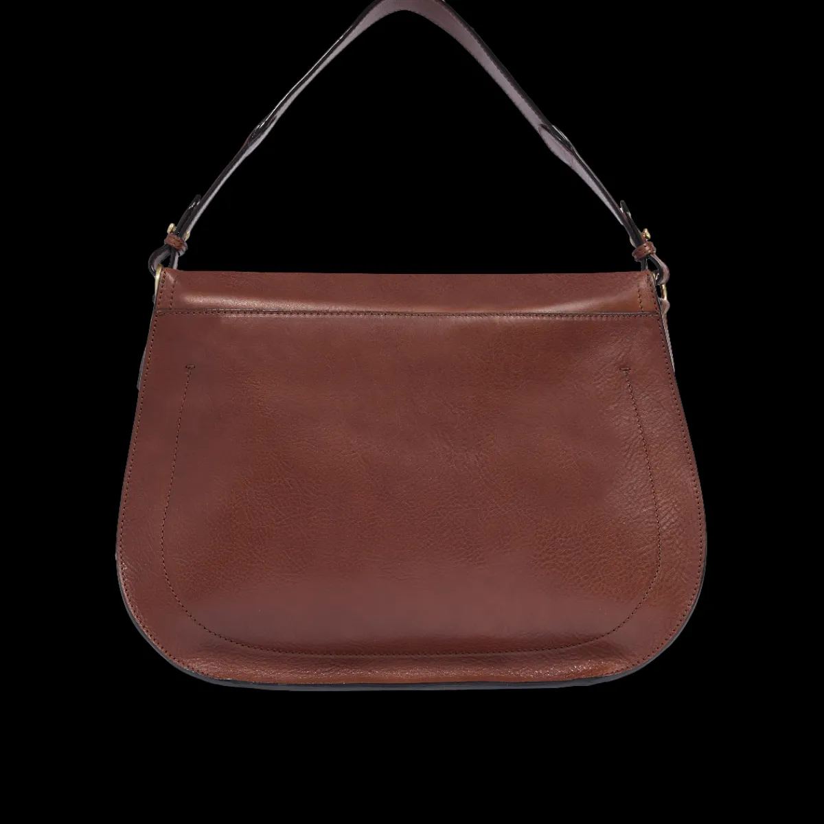 Borsa a spalla in pelle grande con patta frontale-The Bridge Discount