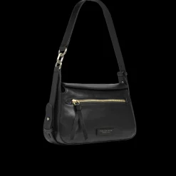 Borsa a tracolla in pelle con chiusura e zip frontale-The Bridge Discount