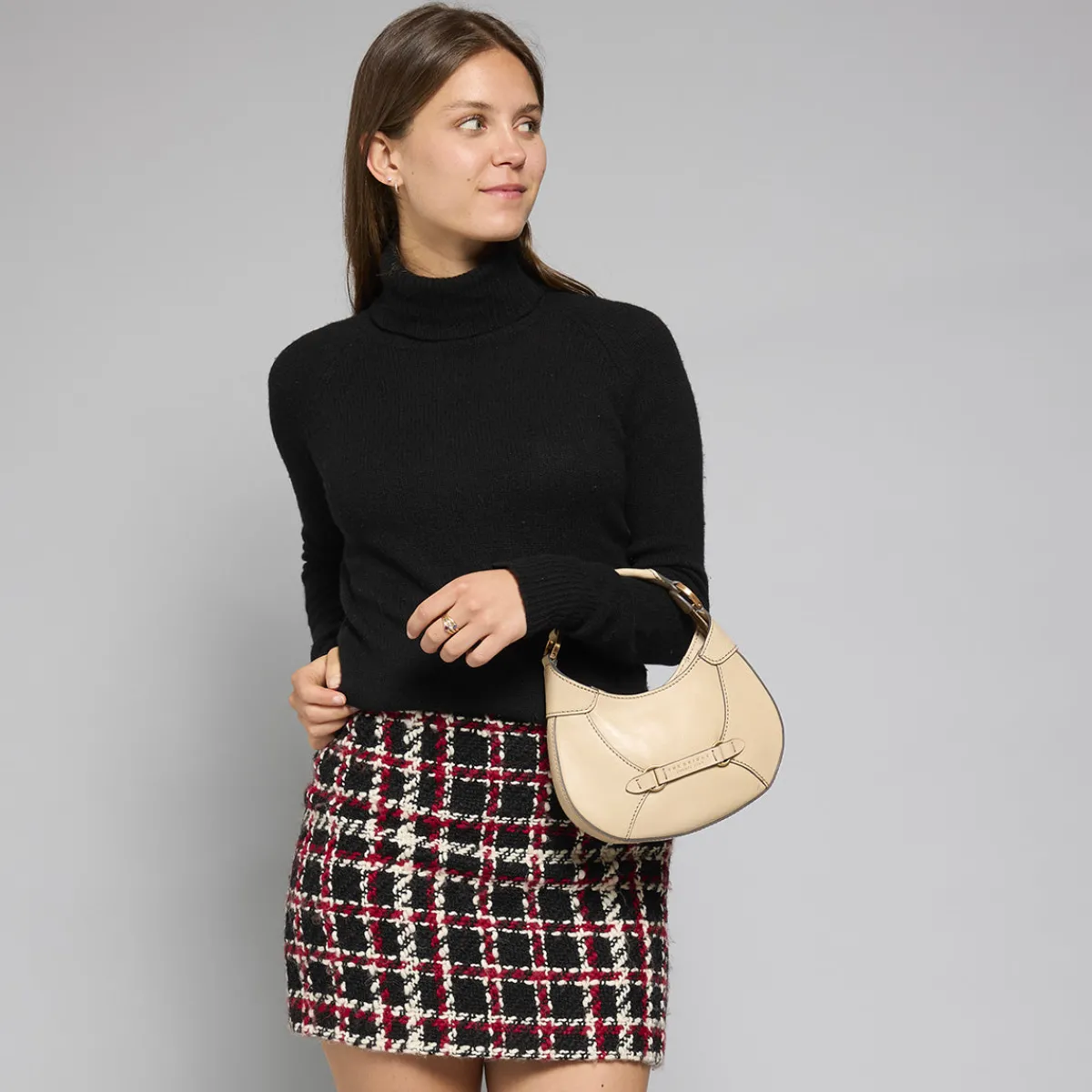 Borsa pelle donna piccola con tracolla removibile-The Bridge Sale
