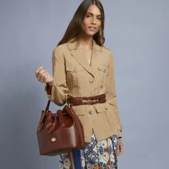 Borsa secchiello pelle con tracolla-The Bridge Hot