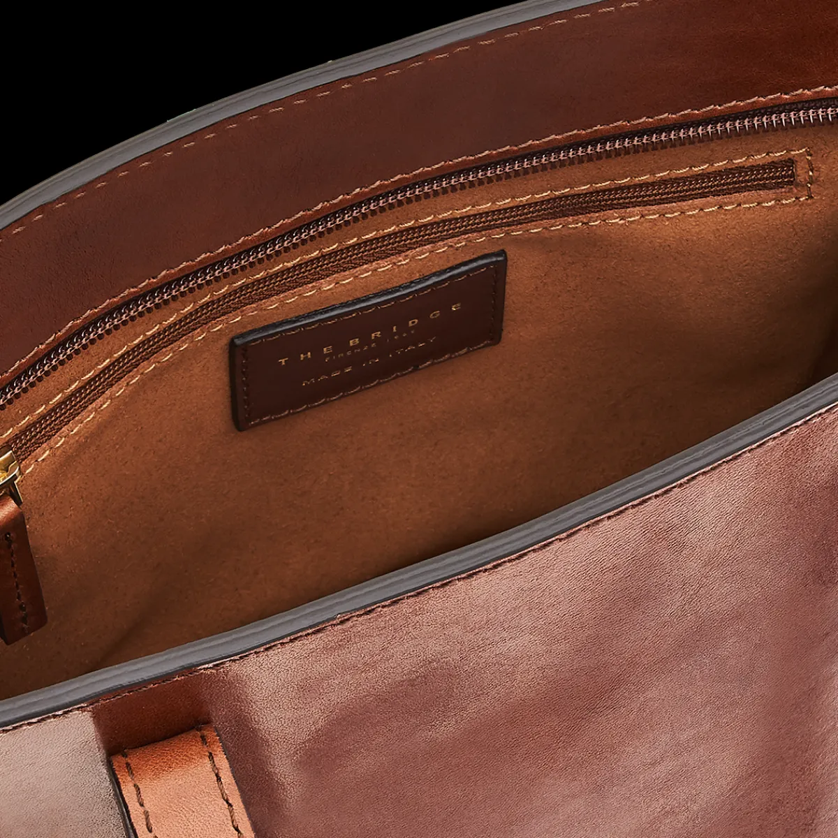 Borsa shopper pelle chiusa con zip-The Bridge Outlet