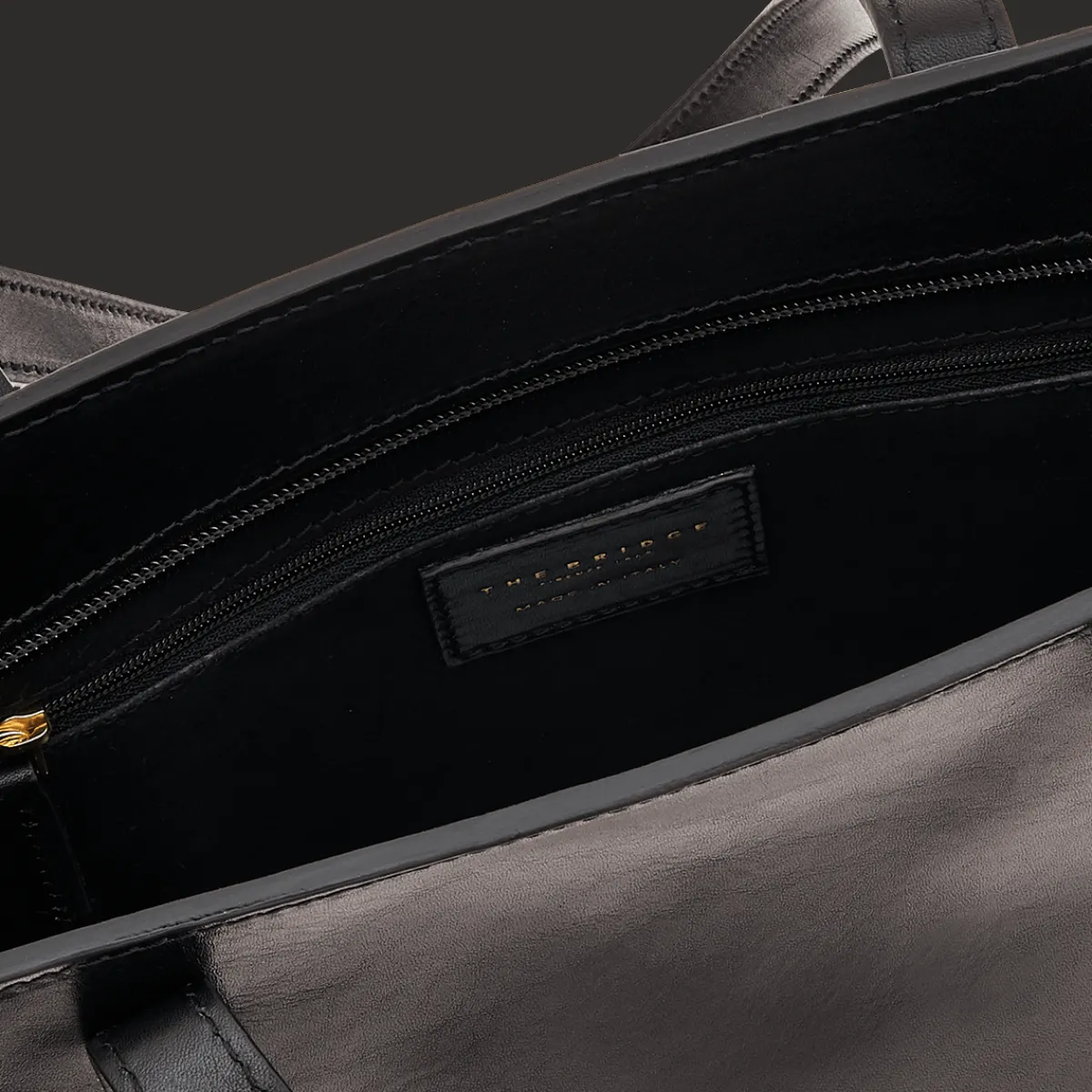 Borsa shopper pelle chiusa con zip-The Bridge