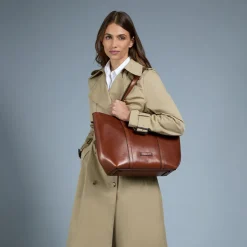 Borsa shopper pelle chiusa con zip-The Bridge