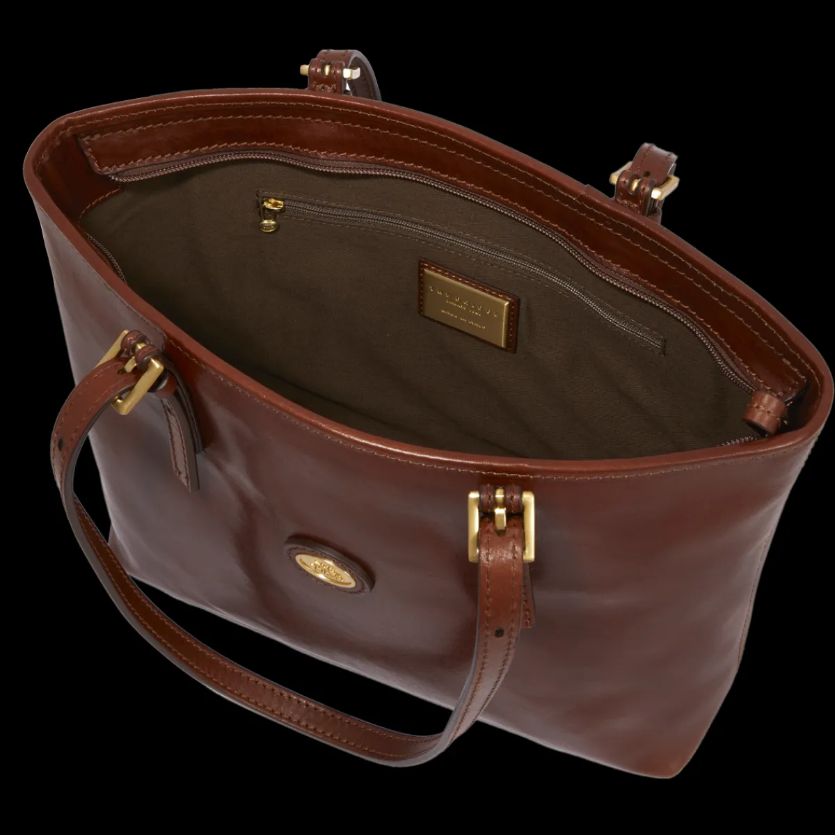 Borsa shopper pelle donna con zip-The Bridge New