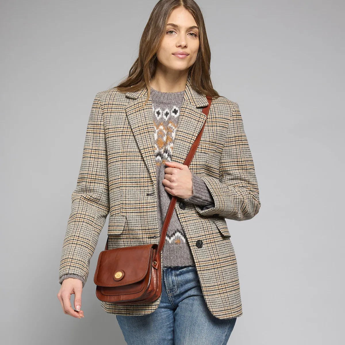 Borsa tracolla in pelle a scomparti small size-The Bridge Clearance