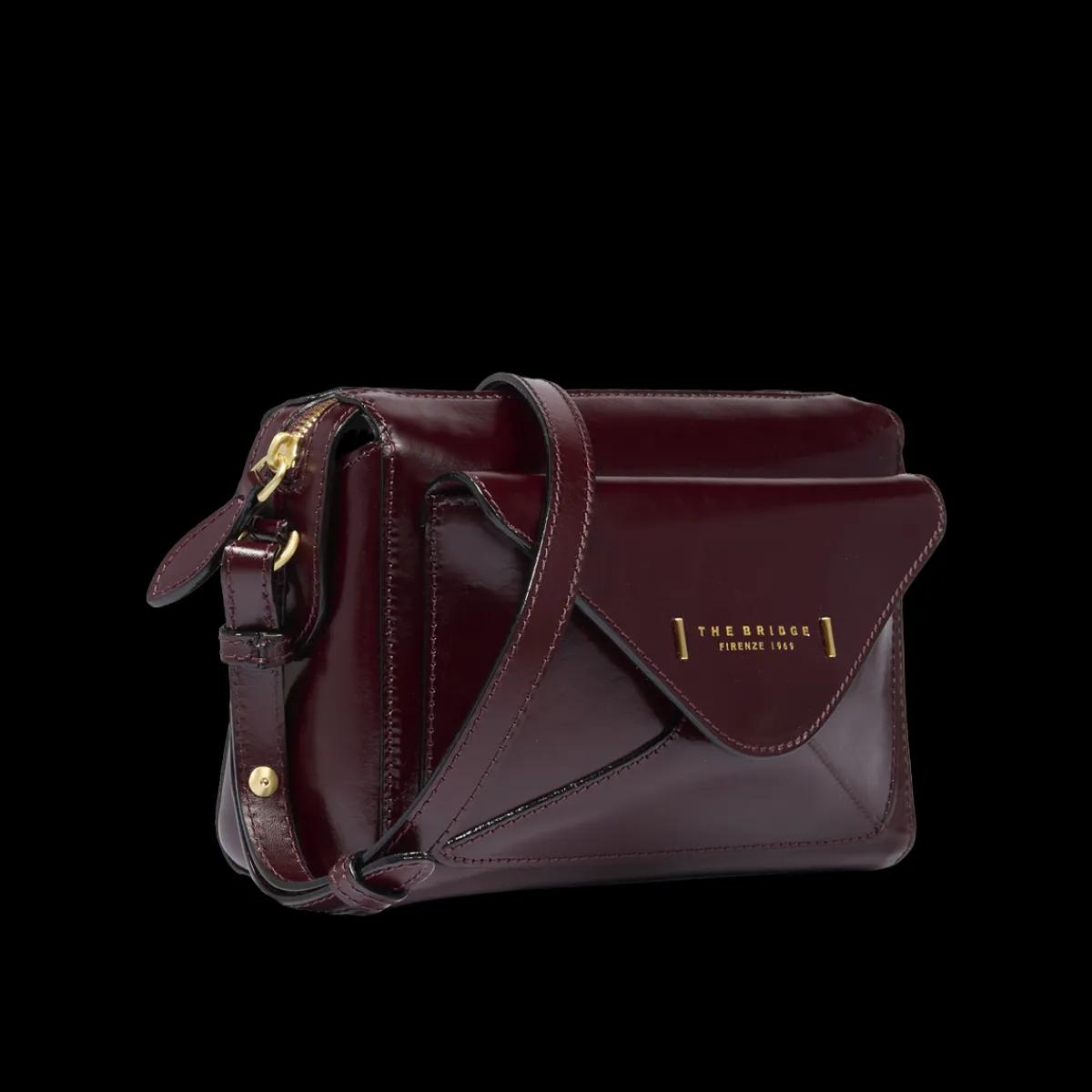 Borsa tracolla in pelle con tasca frontale-The Bridge Hot