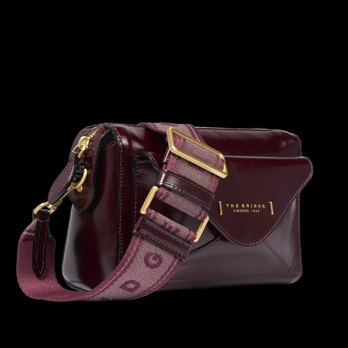 Borsa tracolla in pelle con tasca frontale-The Bridge Hot