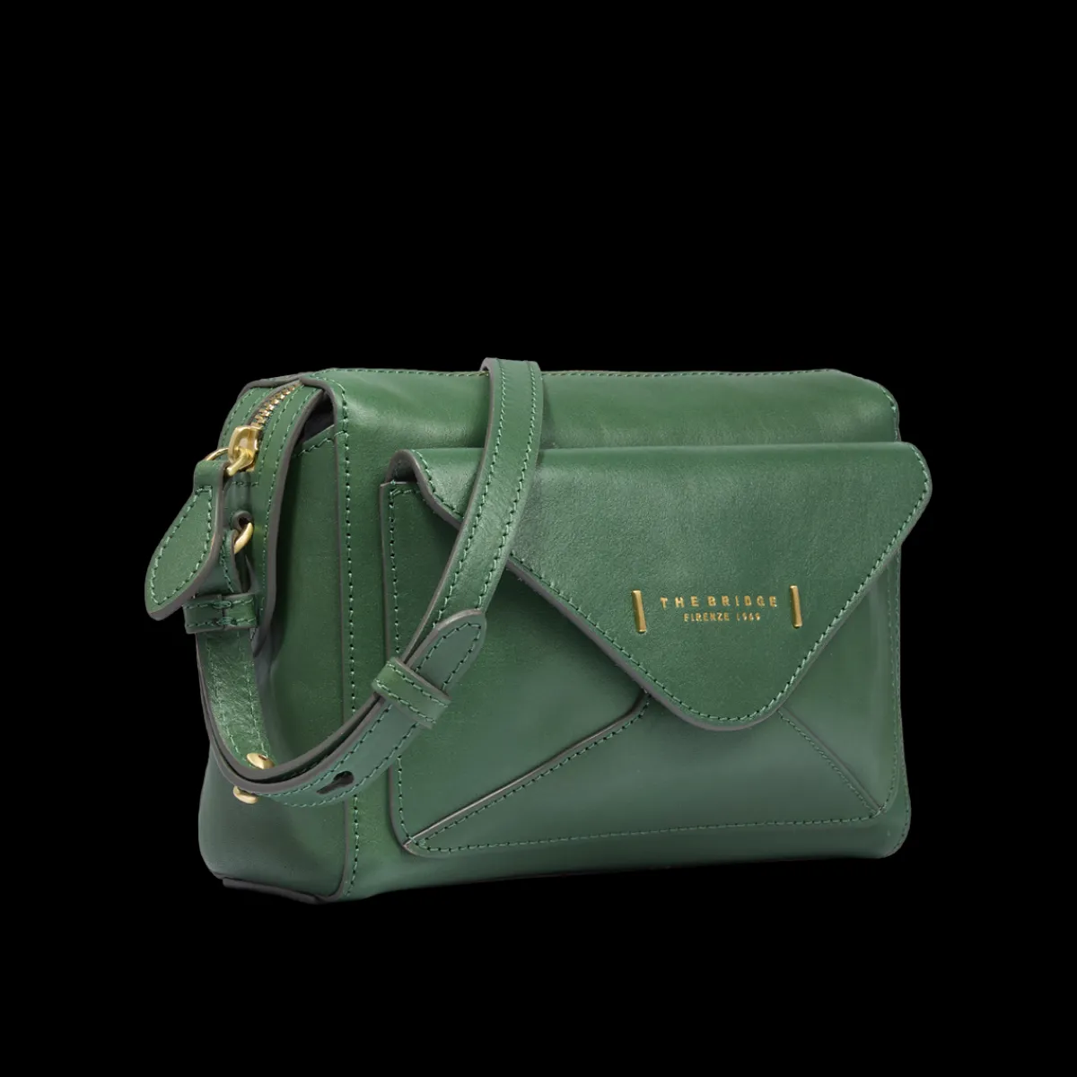 Borsa tracolla in pelle con tasca frontale-The Bridge Best