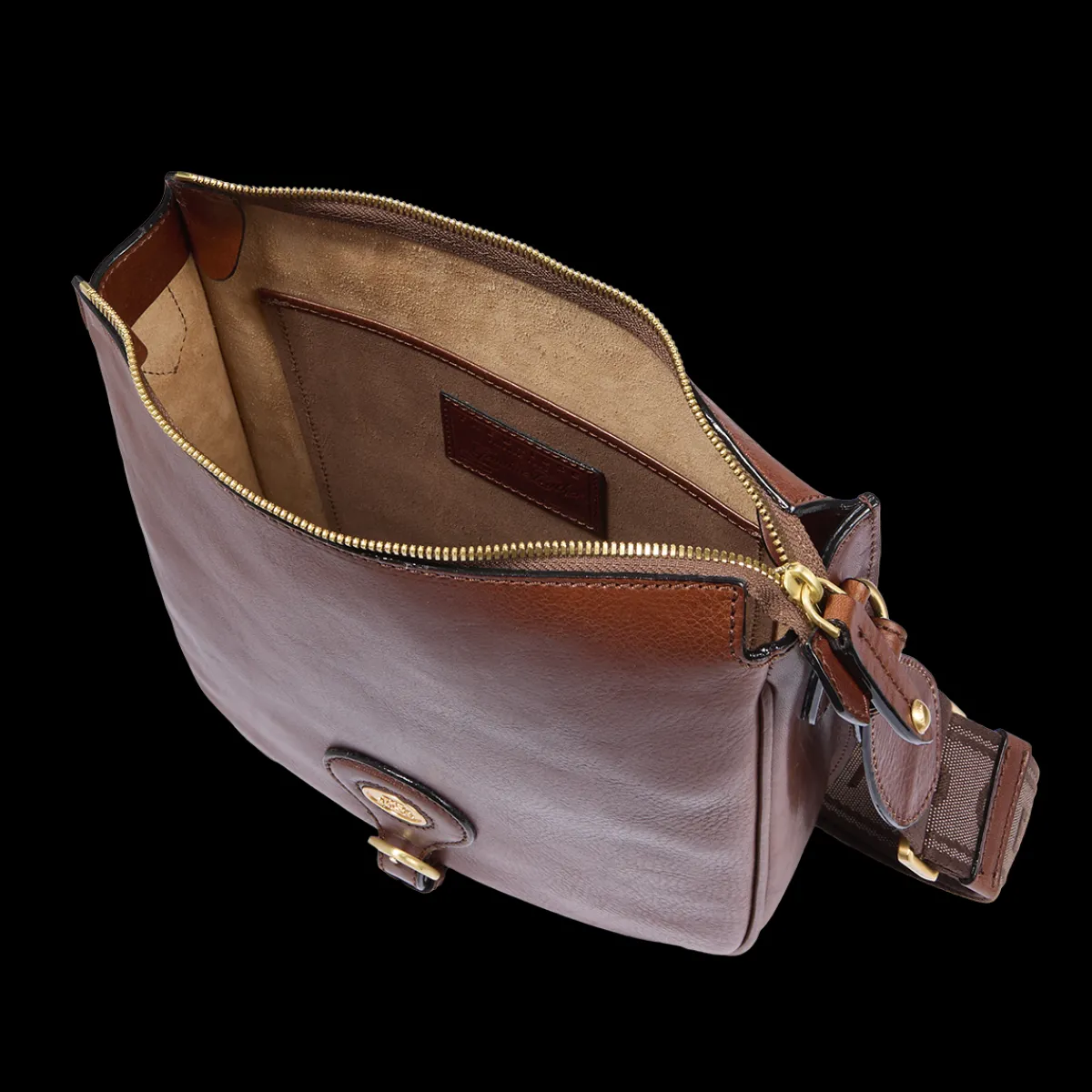 Borsa tracolla in pelle donna con chiusura zip-The Bridge Outlet