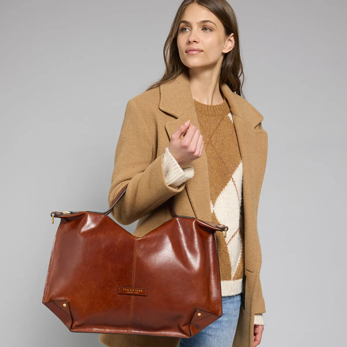 Borsa tracolla pelle chiusa con zip taglia l-The Bridge Best