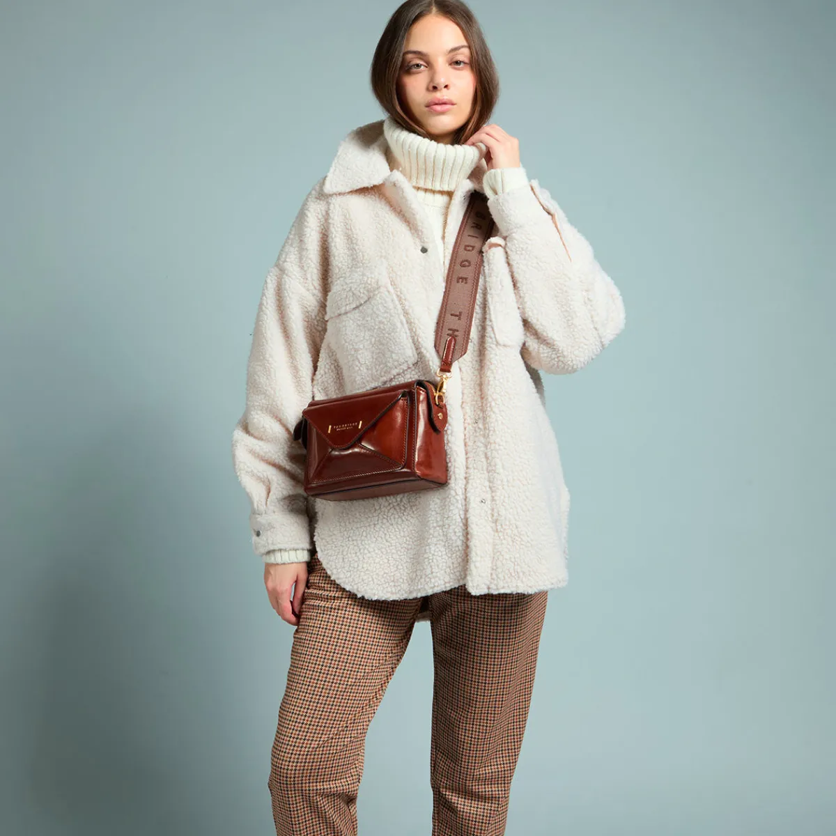 Borsa tracolla pelle chiusa con zip taglia s-The Bridge Sale