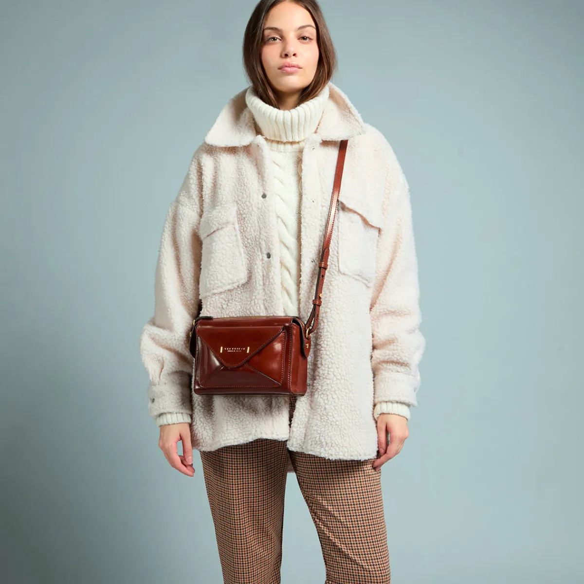 Borsa tracolla pelle chiusa con zip taglia s-The Bridge Sale