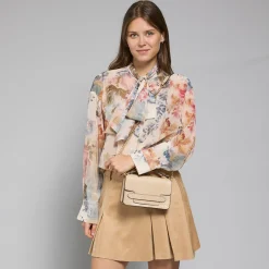 Borsa tracolla pelle con catena stampa lizard-The Bridge Online