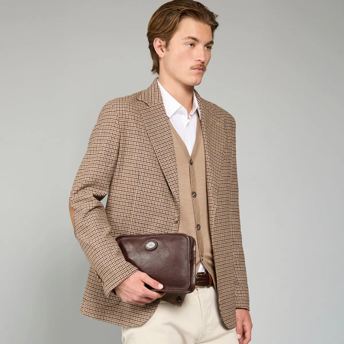 Borsello uomo in pelle con zip-The Bridge New