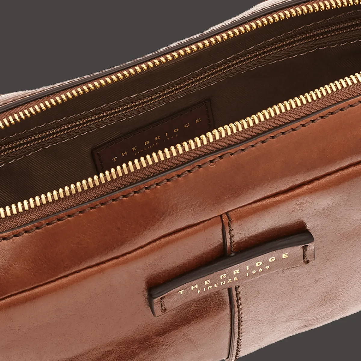 Borsello uomo pelle una zip-The Bridge Outlet