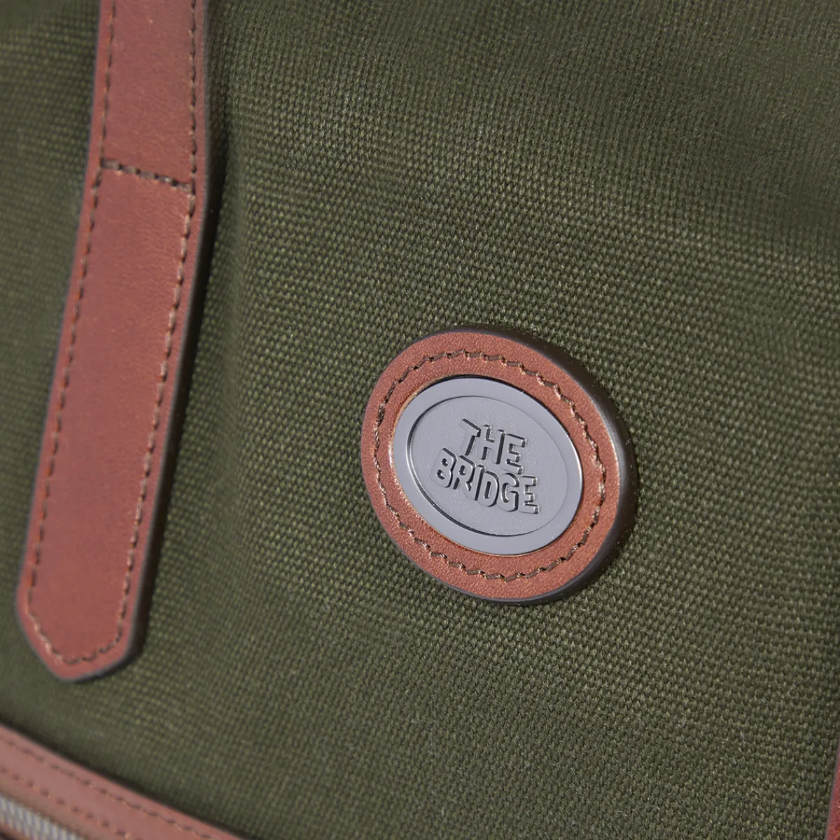 Borsone in pelle e tessuto small size-The Bridge Sale