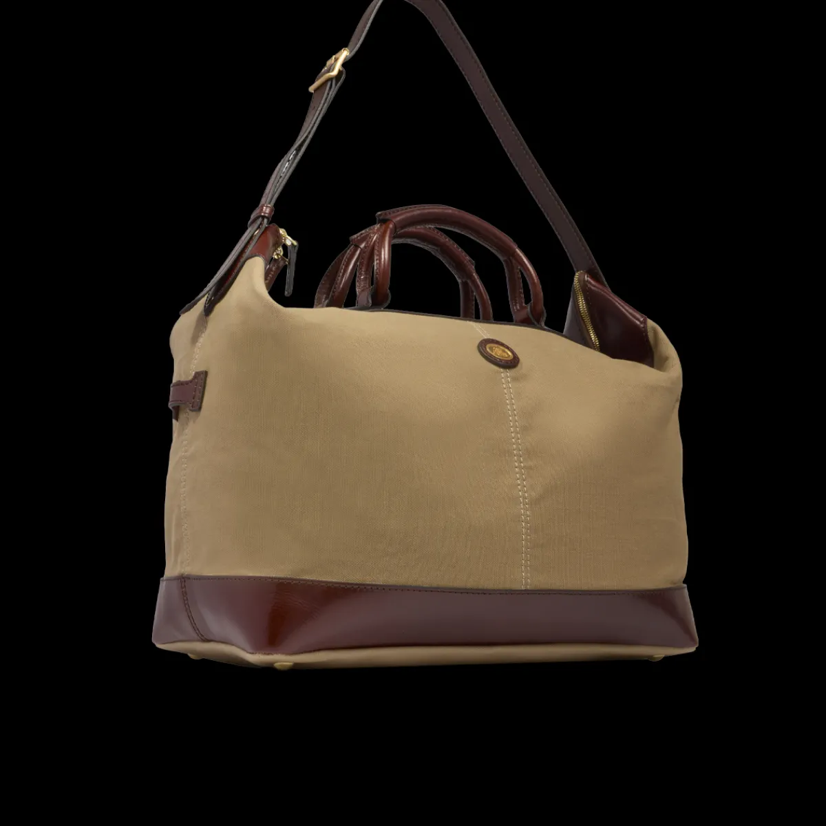 Borsone in pelle e tessuto small size-The Bridge Sale