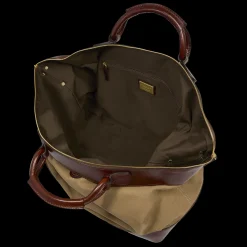 Borsone in pelle e tessuto small size-The Bridge Sale