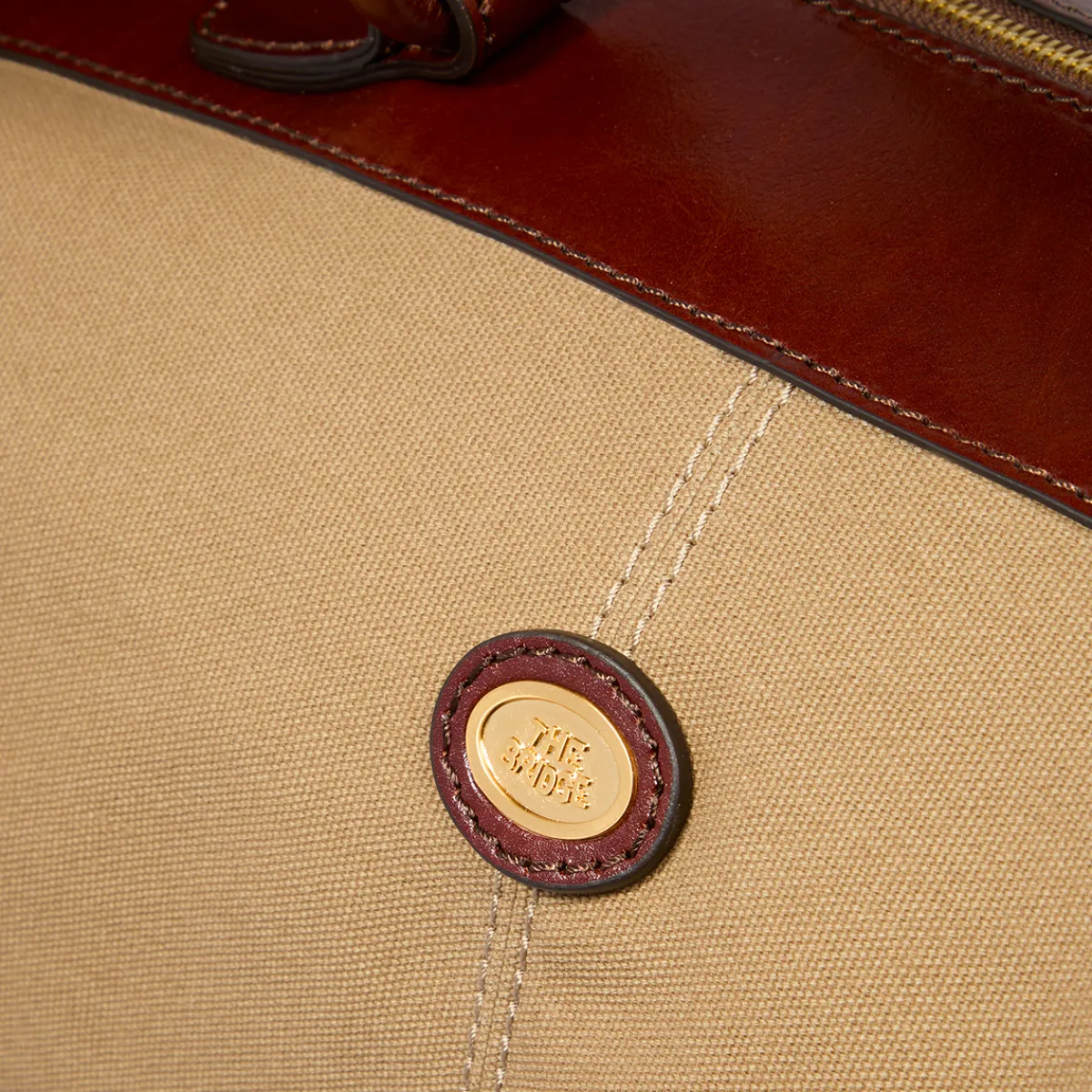 Borsone in pelle e tessuto small size-The Bridge Sale