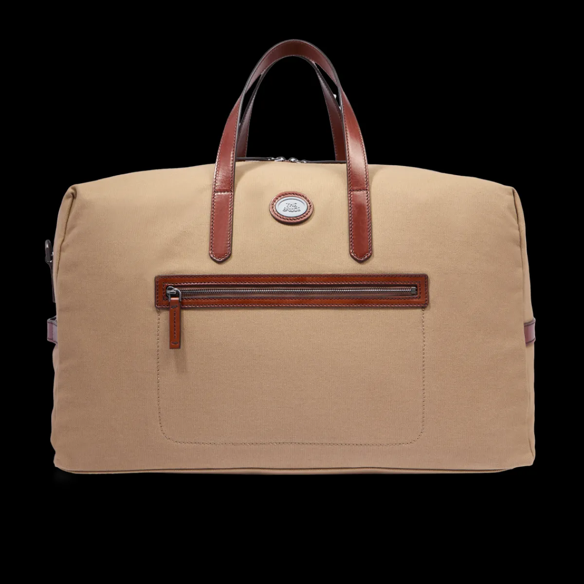 Borsone in pelle e tessuto medium size-The Bridge Outlet