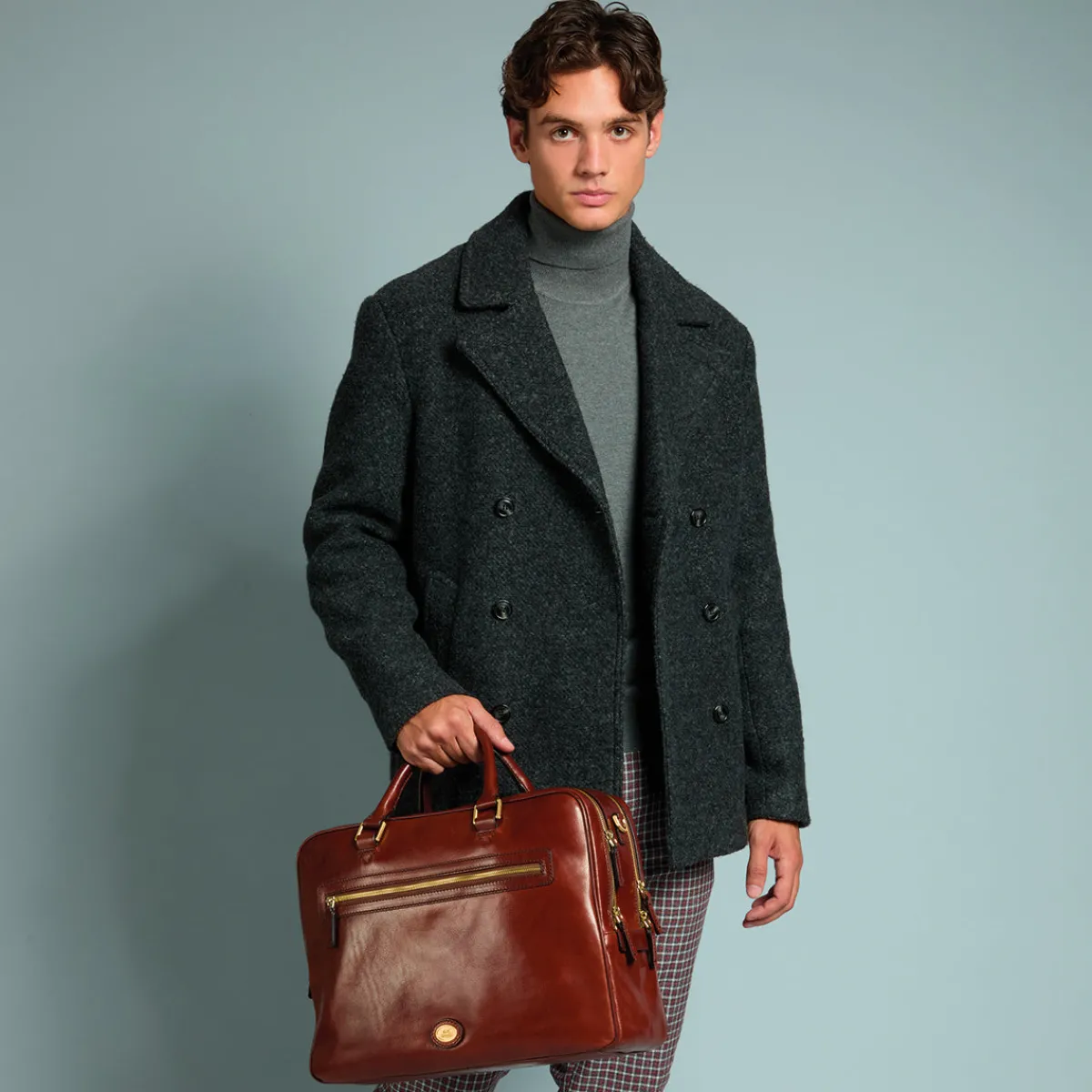 Cartella di pelle uomo con tracolla removibile-The Bridge Discount