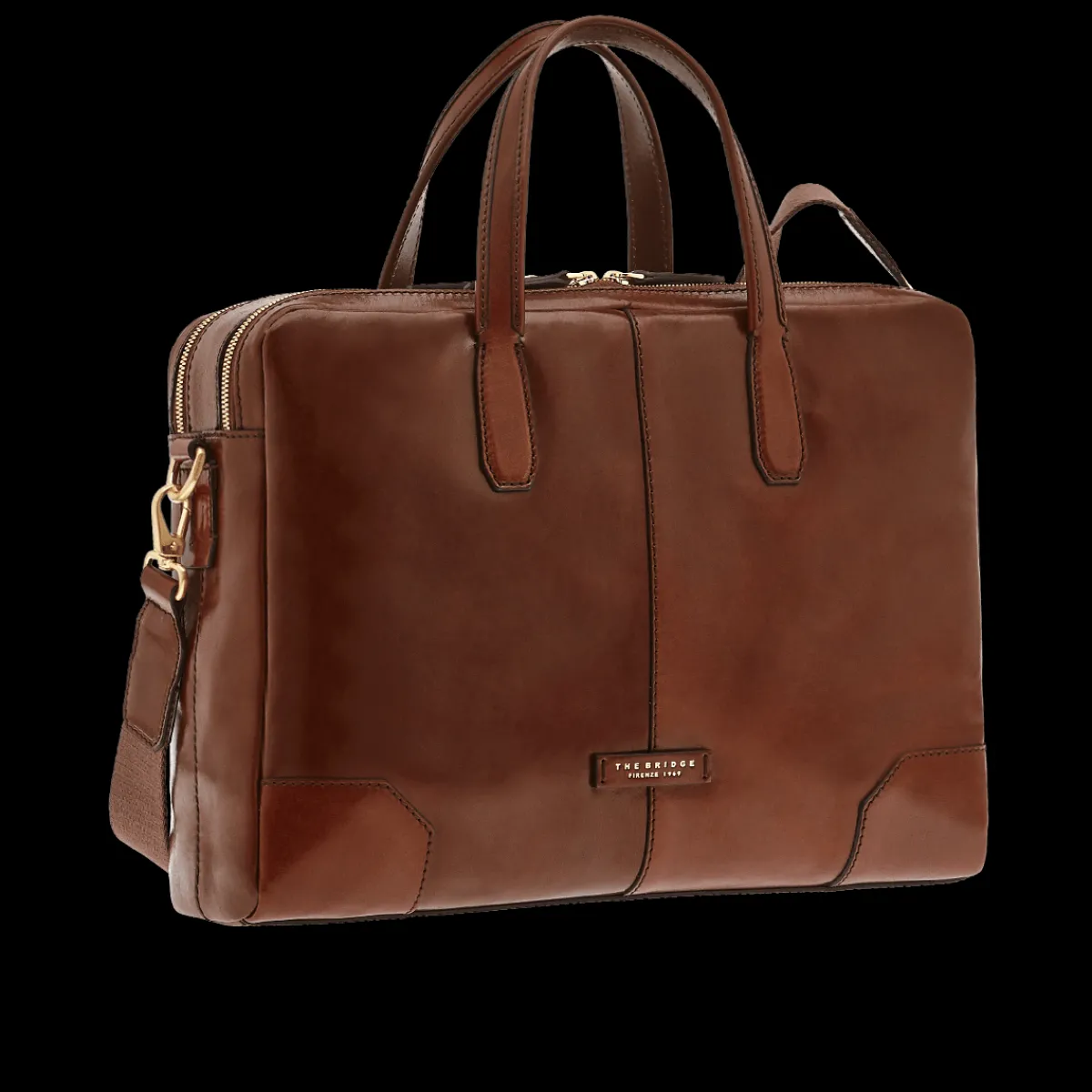 Cartella di pelle uomo con tracolla-The Bridge Outlet