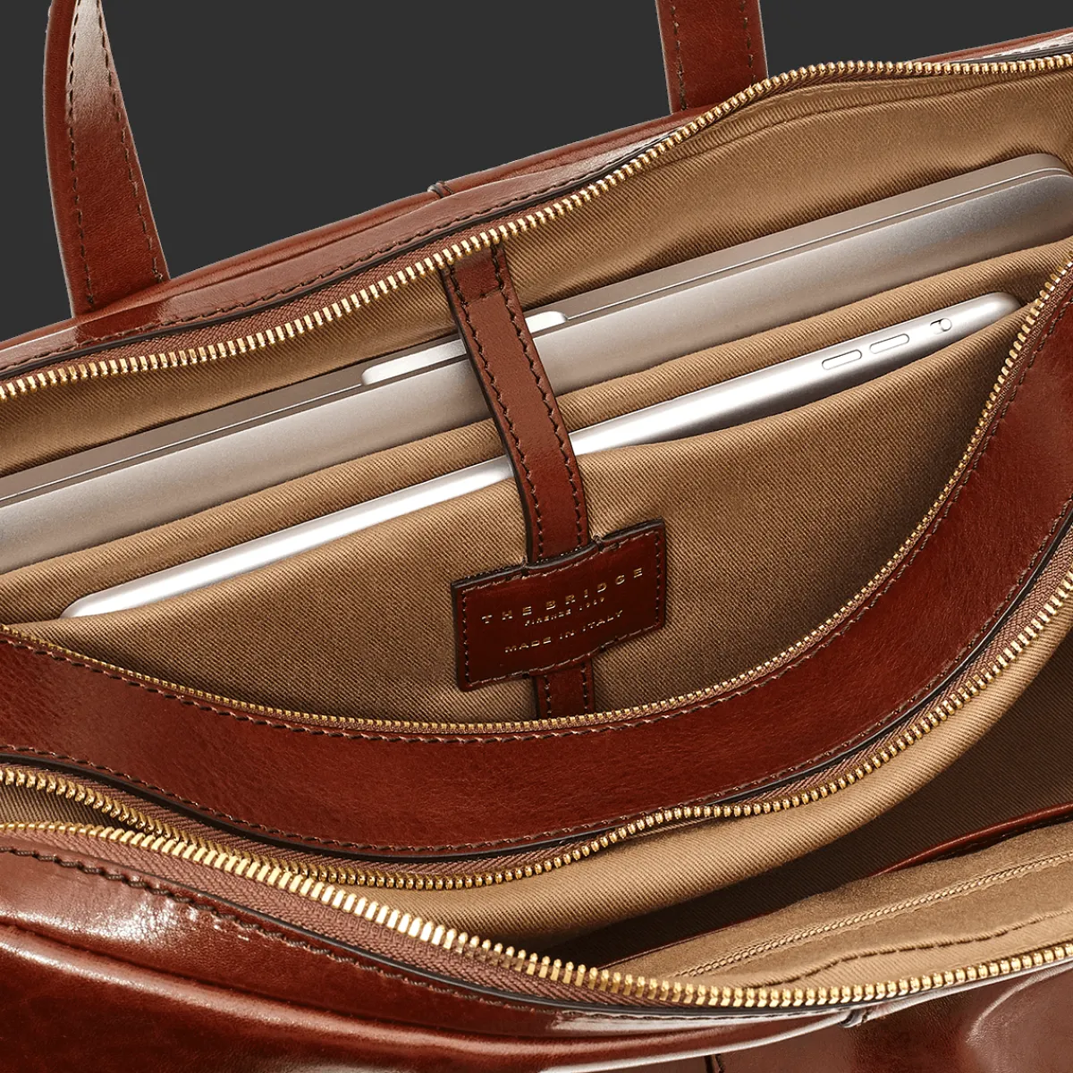 Cartella di pelle uomo con tracolla-The Bridge Outlet