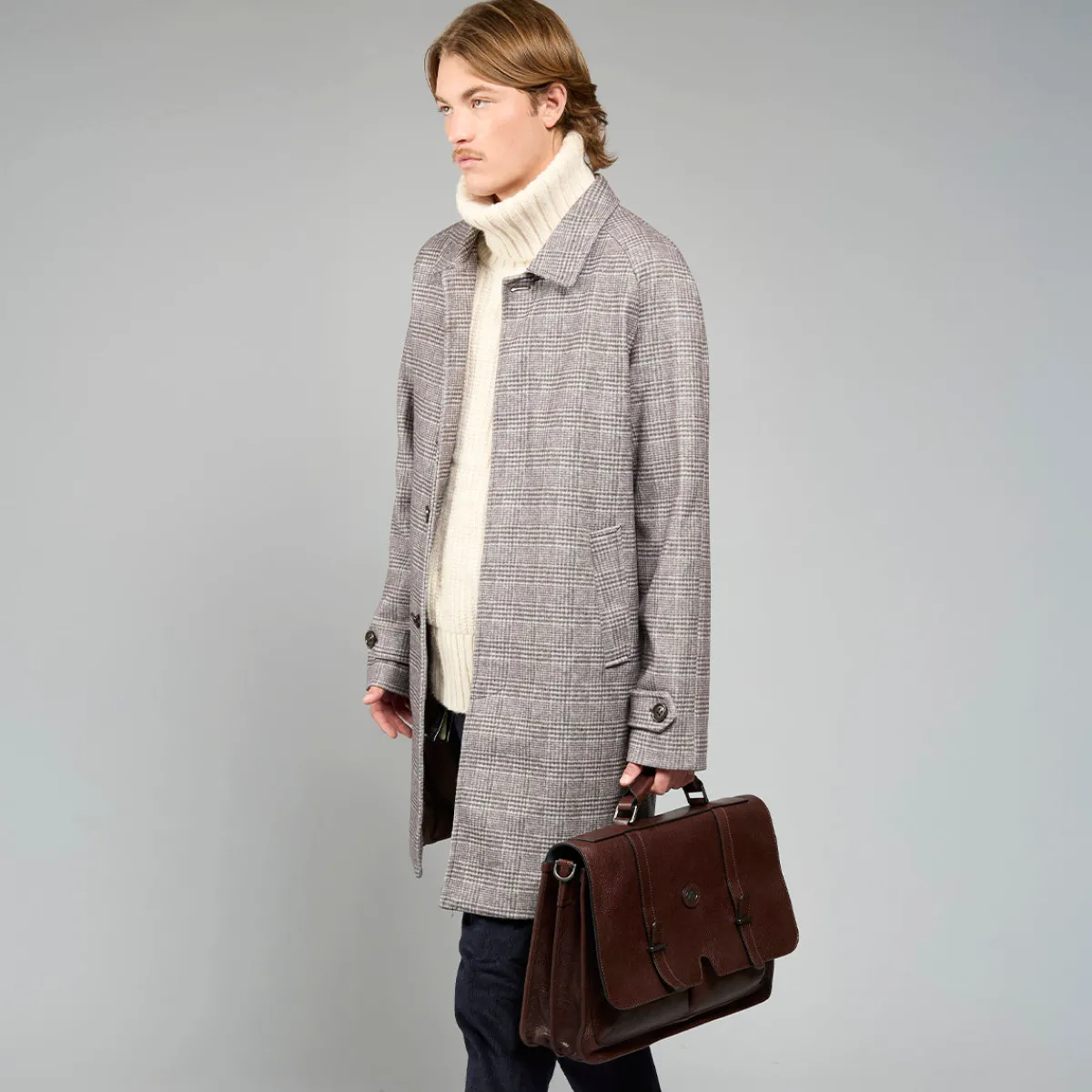 Cartella in pelle grande con tracolla-The Bridge Hot