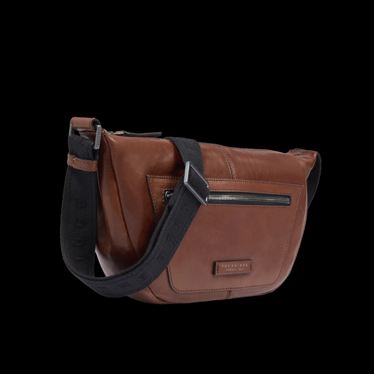 Marsupio uomo in pelle con zip frontale-The Bridge New