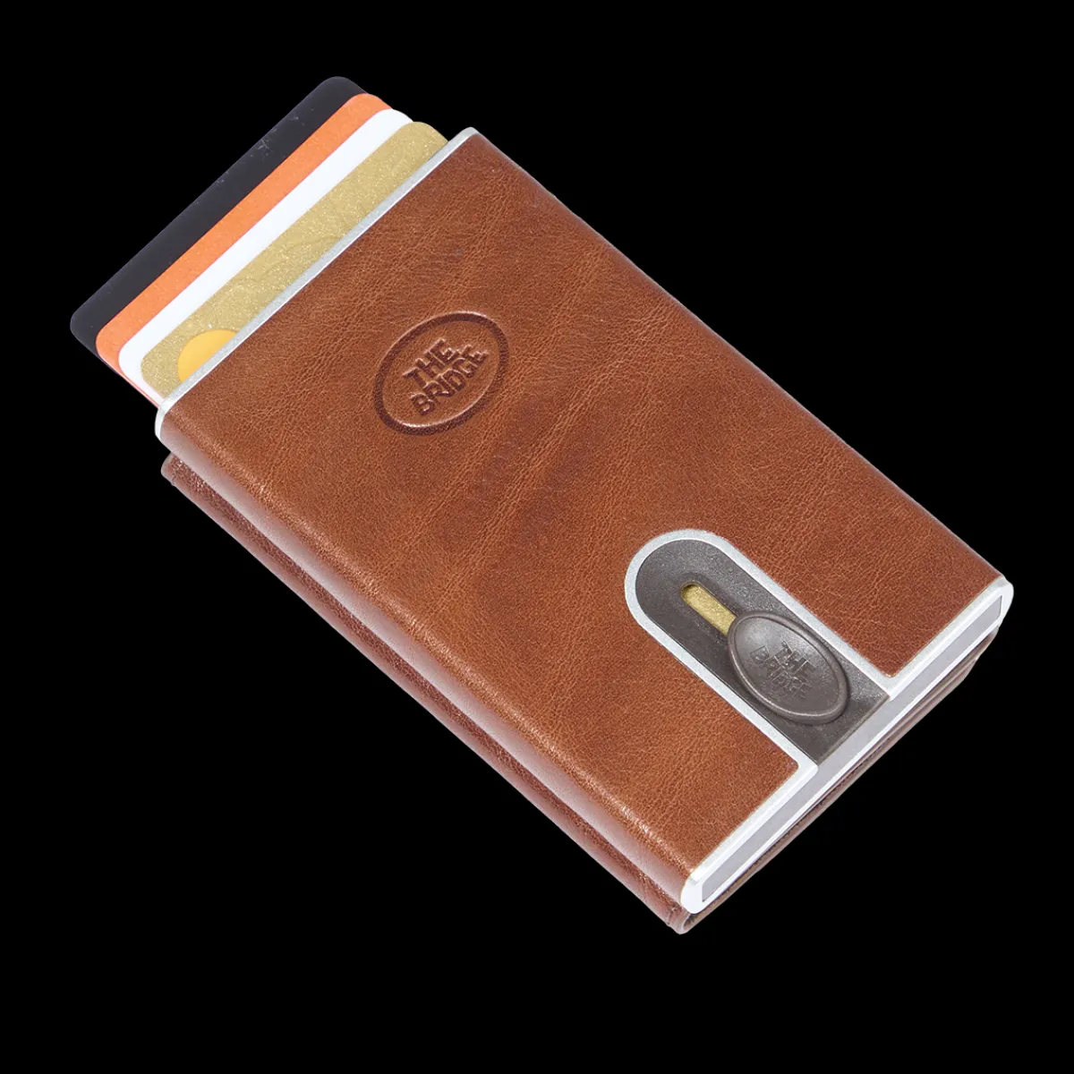 Portacarte in pelle a scatto con protezione rfid-The Bridge Best