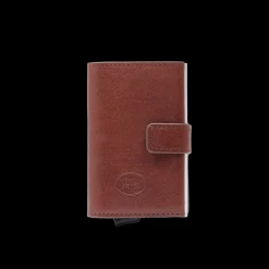 Portacarte in pelle a scatto con protezione rfid-The Bridge Online
