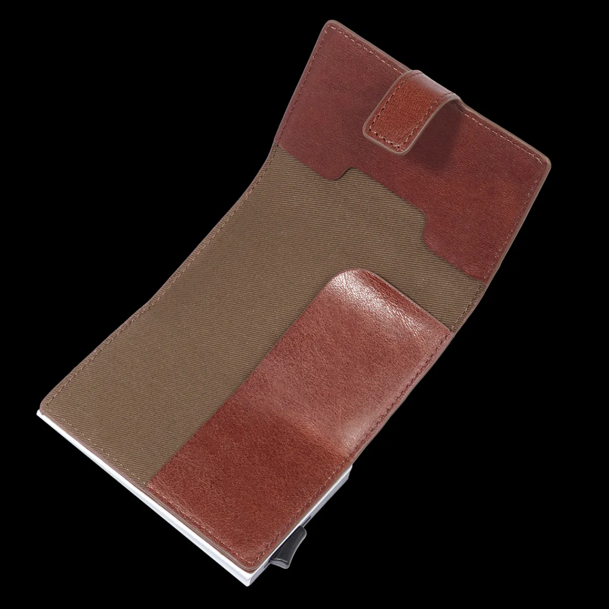 Portacarte in pelle a scatto con protezione rfid-The Bridge Online