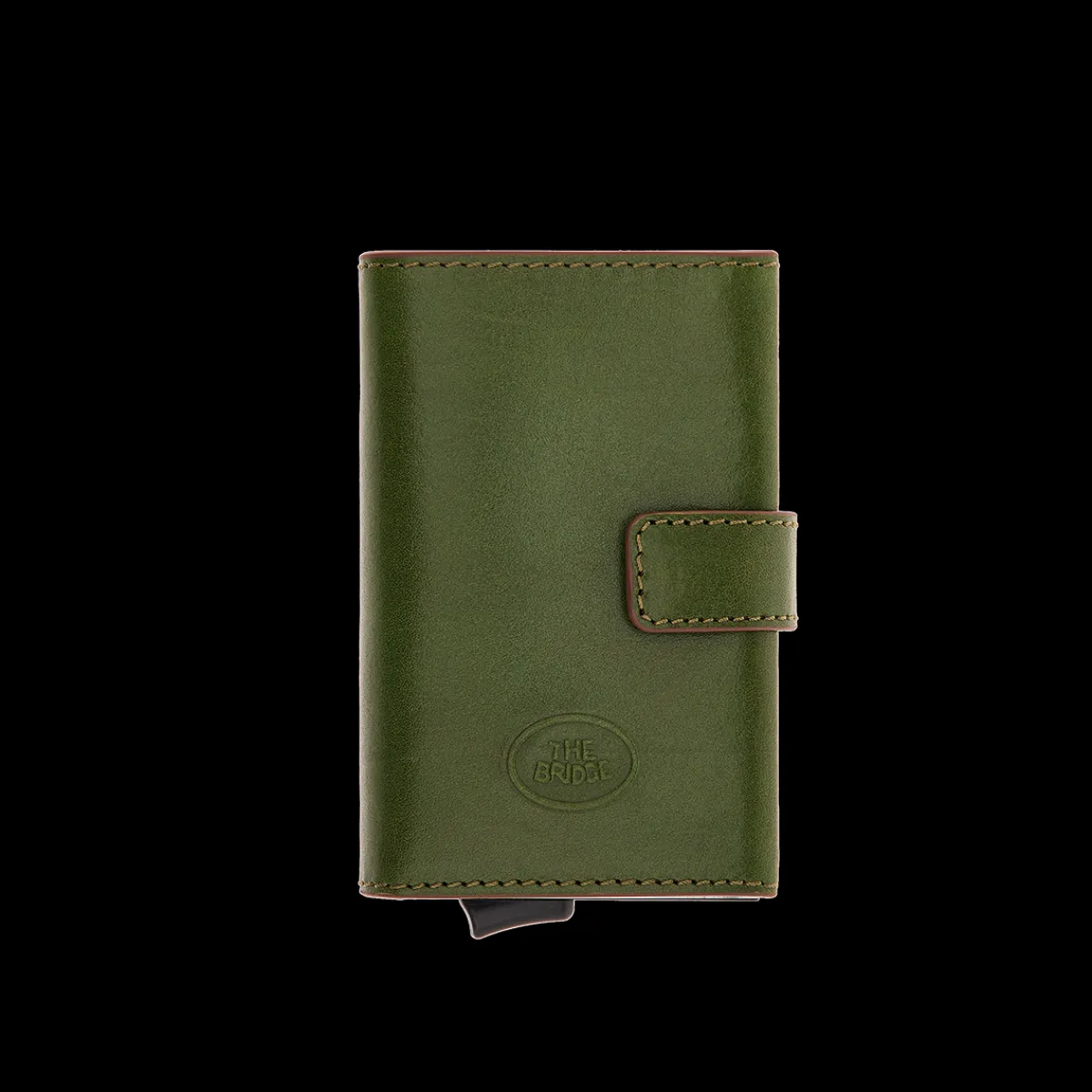 Portacarte in pelle a scatto con protezione RFID-The Bridge Best