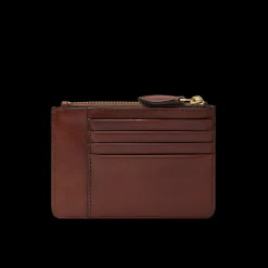 Portacarte in pelle compatto con zip-The Bridge Online