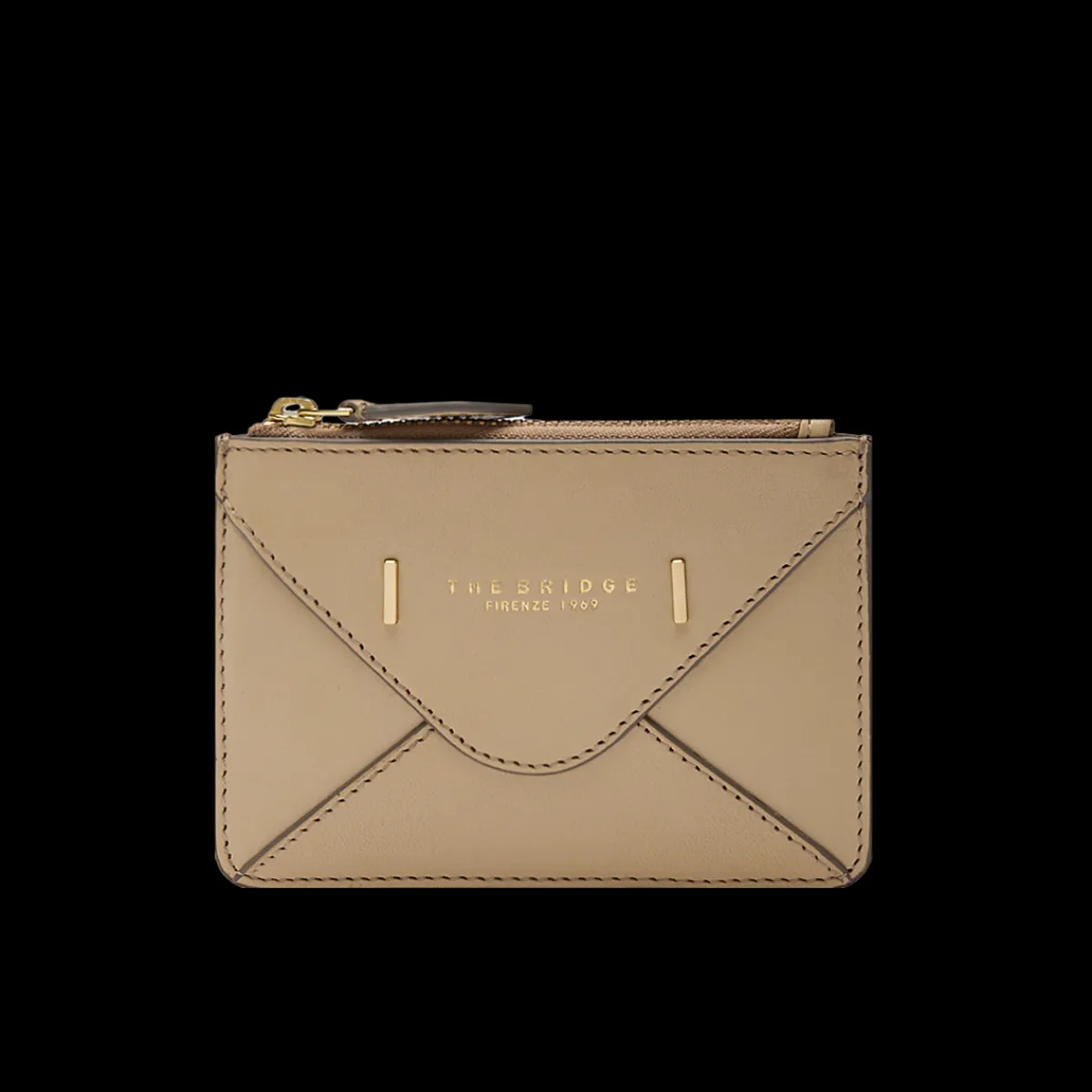 Portacarte in pelle compatto con zip-The Bridge Outlet